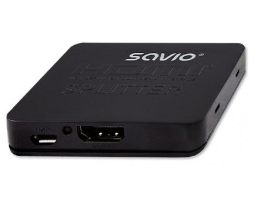 SPLITTER 1X2 HDMI 4K 3D SAVIO CL-93 NEGRO