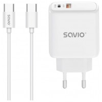 CARGADOR SAVIO LA-10 30W WHITE CON CABLE
