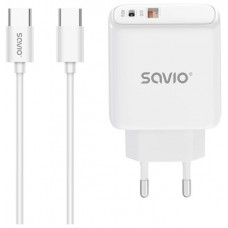 CARGADOR SAVIO LA-10 30W WHITE CON CABLE
