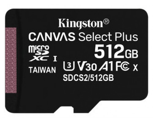 MEMORIA MICRO SD 512GB KINGSTON CANVAS SELECT PLUS