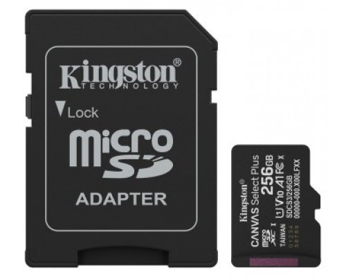 Kingston Technology 256GB microSDXC Canvas Select Plus Gen3 150MB/s A1 (Incluye adaptador de SD)
