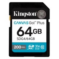 Kingston Technology 64GB SDXC Canvas Go Plus Gen4 200MB/s C10 UHS-I U3 V30