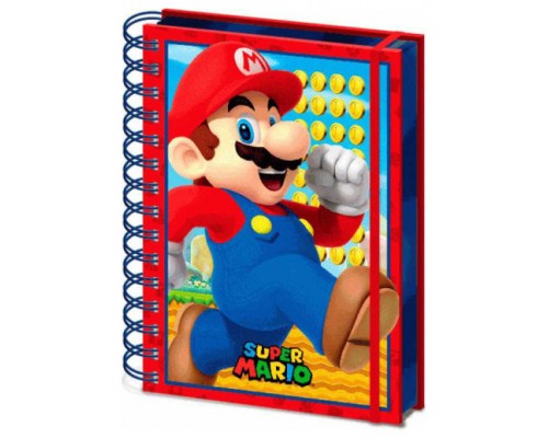 CUADERNO A5 CON ESPIRAL (PORTADA LENTICULAR) SUPER MARIO 21 X 15 CM PYRAMID REDSTRING SR72626