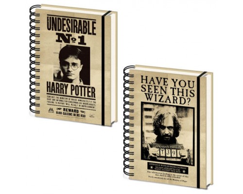 CUADERNO A5 CON ESPIRAL (PORTADA LENTICULAR) CARTELES HARRY & SIRUS 21 X 15 CM PYRAMID INTERNATIONAL SR72657