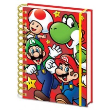 CUADERNO A5 CON ESPIRAL PERSONAJES SUPER MARIO 21 X 15 CM PYRAMID REDSTRING SR72959