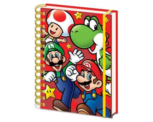 CUADERNO A5 CON ESPIRAL PERSONAJES SUPER MARIO 21 X 15 CM PYRAMID REDSTRING SR72959