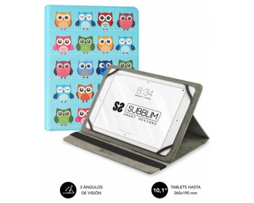 SUBBLIM Funda Tablet Universal TRENDY CASE OWLS 10.1"