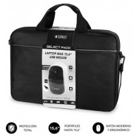 SUBBLIM Maletín con Ratón Select Pack Wired Mouse USB + Laptop bag 15,6"