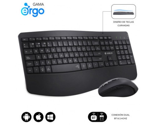 SUBBLIM Teclado con ratón COMBO DUAL OFFICE PROWAVE BLACK
