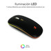 RAT&Oacute;N &Oacute;PTICO INAL&Aacute;MBRICO 2.4G Y BT RGB LED DUAL FLAT MOUSE BLACK