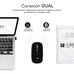 RAT&Oacute;N &Oacute;PTICO INAL&Aacute;MBRICO 2.4G Y BT RGB LED DUAL FLAT MOUSE BLACK