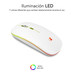RATÓN ÓPTICO INALÁMBRICO 2.4G Y BT RGB LED DUAL FLAT MOUSE WHITE-MR3 RATÓN ÓPTICO INALÁMBRICO 2.4G Y BT RGB LED DUAL FLAT MOUSE WHITE