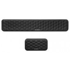 SUBBLIM Pack ERGO AIRPADDING Negro, Reposamuñecas Teclado + Ratón, Espuma viscoelástica 65 D, Tejido AirMesh transpirable, Base antideslizante, Diseño ergonómico para oficina y gaming