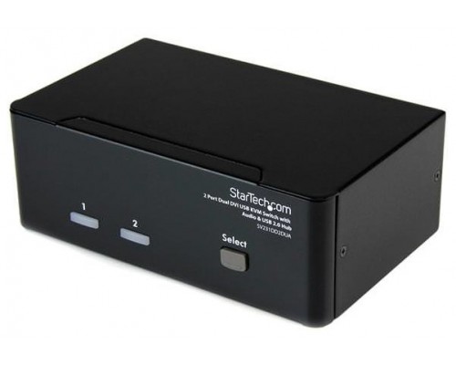 STARTECH CONMUTADOR SWITCH KVM 2 PUERTOS DOBLE MON