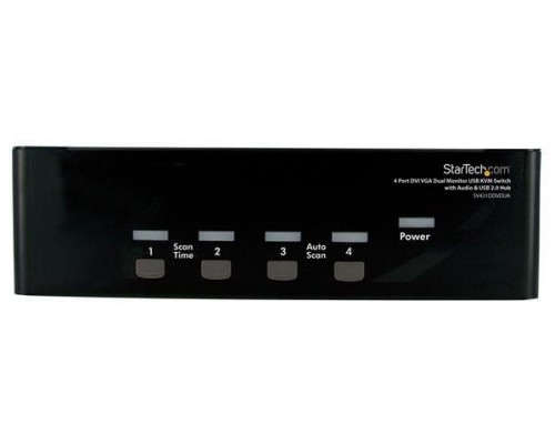 STARTECH CONMUTADOR SWITCH KVM 4 ORDENADORES 2 MON