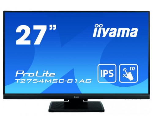 iiyama ProLite T2754MSC-B1AG monitor pantalla táctil 68,6 cm (27") 1920 x 1080 Pixeles Multi-touch Multi-usuario Negro