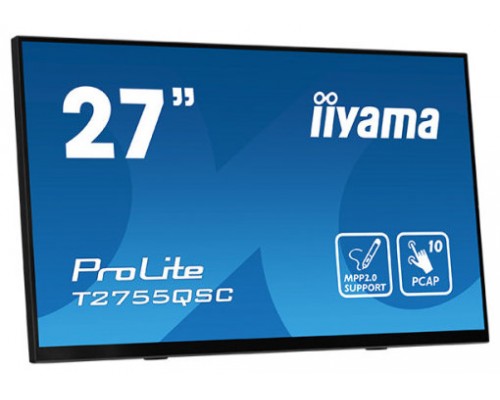 iiyama ProLite T2755QSC-B1 pantalla para PC 68,6 cm (27") 2560 x 1440 Pixeles Full HD LCD Pantalla táctil Negro