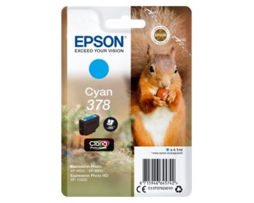 Cartucho tinta epson c13t37824010 singlepack cian