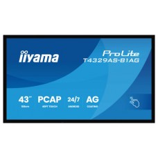 MONITOR IIYAMA 43" ALL-IN-ONE PCAP INTERACTIVE/ ANDROID 14 OS/ 3840 x 2160/ 450CD/M² WITH TOUCH/ HDMI X2 + USB-C/RS-232C X1/ WiFi 5 - 2.4G / 5G/ RAM: 4GB, ROM: 32GB/ TOUCH THROUGH-GLASS (T4329AS-B1AG)