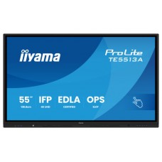 PANTALLA INTERACTIVA 55" EDLA, ANDROID 14, 8/128GB UHD IPS, MM 2X 20W  + 20W SUBWR, 2X HDMI, DP , 2X USB-C,  450CD/M, HORIZ , MEDIA PLAY USB PORTS, ANTIGLARE, LAN, RS232C, IIWARE WIFI-6/BT 5.0, OPS SLOT, VESA 400X400 (MOUNT INCLUDED) (TE5513A-B1AG)