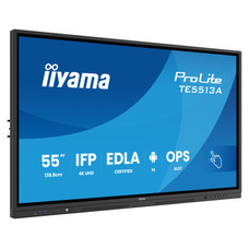 IIYAMA 55" (EDLA)/ANDROID 14,8 CORE SOC, 8/128GB, 40-PTS  UHD , NFC, PIR , MM 2X20W +20W SBUW, 2XHDMI, USB-C / HDMI,DP, 2XUSB-C100W PD/MINI-JACK / OPT.OUT, 450CD/M2, L/S MODE, AG GLASS, LAN, WIFI6, BT5.0/IIWARE, PC SLOT,400X400 (WM INCL.) (TE5513A-B2