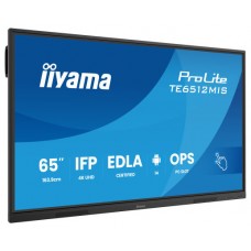 MONITOR INTERACTIVO IIYAMA 65" EDLA, ANDROID 14, 8/128GB, 40-P,3840X2160,UHD,MM 2X 20W,VGA,HDMI 2X /1XOUT, 2X USB-C,MINI-JACK OPTICAL OUT,USB TOUCH, 400CD/M2,LANDSC MODE,MEDIA PLAY USB, AG,LAN,RS232C,IIWARE,WIFI/BT,VESA 600X400,SLOT OPC (TE6512MIS-B4