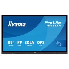 PANTALLA INTERACTIVA 65" EDLA, ANDROID 14, 8/128GB UHD IPS, MM 2X 20W  + 20W SUBWR, 2X HDMI, DP , 2X USB-C,  450CD/M, HORIZ , MEDIA PLAY USB PORTS, ANTIGLARE, LAN, RS232C, IIWARE WIFI-6/BT 5.0, OPS SLOT, VESA 400X400 (MOUNT INCLUDED) (TE6513A-B1AG)