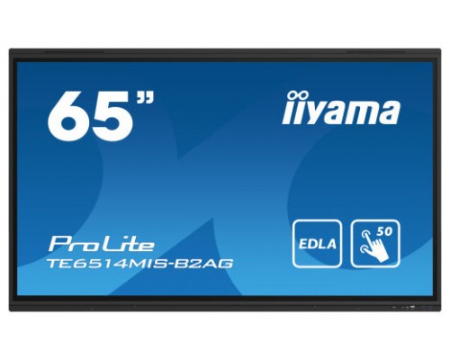 iiyama PROLITE TE6514MIS-B2AG Pantalla plana para señalización digital 165,1 cm (65") LCD Wifi 435 cd / m² 4K Ultra HD Negro Pantalla táctil Procesador incorporado Android 24/7