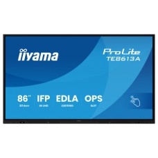 PANTALLA INTERACTIVA 86" EDLA, ANDROID 14, 8/128GB UHD IPS, MM 2X 20W  + 20W SUBWR, 2X HDMI, DP , 2X USB-C,  450CD/M, HORIZ , MEDIA PLAY USB PORTS, ANTIGLARE, LAN, RS232C, IIWARE WIFI-6/BT 5.0, OPS SLOT, VESA 400X400 (MOUNT INCLUDED) (TE8613A-B1AG)