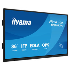 IIYAMA 86" (EDLA)/ANDROID 14,8 CORE SOC, 8/128GB, 40-PTS UHD , NFC, PIR , MM 2X20W +20W SBUW, 2XHDMI, USB-C / HDMI,DP, 2XUSB-C100W PD/MINI-JACK / OPT.OUT, 450CD/M2 , L/S MODE, AG GLASS, LAN, WIFI6, BT5.0/IIWARE, PC SLOT,800X600 (WM INCL.) (TE8613A--SX304 IIYAMA 86" (EDLA)/ANDROID 14,8 CORE SOC, 8/128GB, 40-PTS UHD , NFC, PIR , MM 2X20W +20W SBUW, 2XHDMI, USB-C / HDMI,DP, 2XUSB-C100W PD/MINI-JACK / OPT.OUT, 450CD/M2 , L/S MODE, AG GLASS, LAN, WIFI6, BT5.0/IIWARE, PC SLOT,800X600 (WM INCL.) (TE8613A-