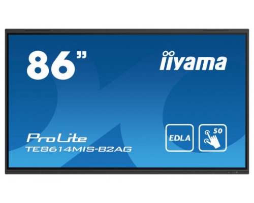 iiyama PROLITE TE8614MIS-B2AG Pantalla plana para señalización digital 2,17 m (85.6") Wifi 435 cd / m² 4K Ultra HD Negro Pantalla táctil Procesador incorporado Android 24/7