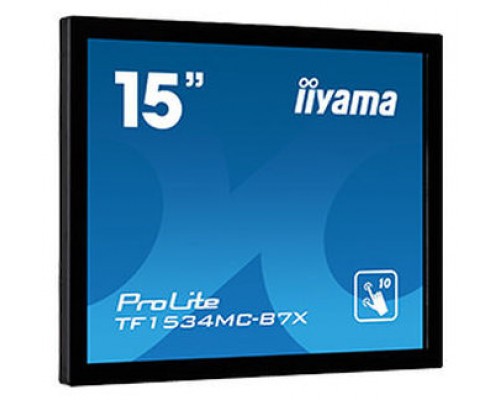 iiyama ProLite TF1534MC-B7X monitor pantalla táctil 38,1 cm (15") 1024 x 768 Pixeles Multi-touch Multi-usuario Negro