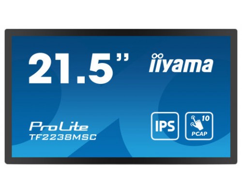 iiyama PROLITE Pizarra de caballete digital 55,9 cm (22") LED 600 cd / m² Full HD Negro Pantalla táctil