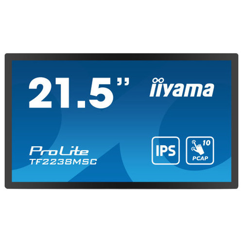 MONITOR IIYAMA 22" TACTIL (TF2238MSC-B1) 1920X1080/ 600CD /1000:1 / HDMI/ DP /2 X USB/ 5MS/ MM / USO HORIZ-VERTI-BOCA ARRIBA / VESA 100X100 /NEGRO-MR68 MONITOR IIYAMA 22" TACTIL (TF2238MSC-B1) 1920X1080/ 600CD /1000:1 / HDMI/ DP /2 X USB/ 5MS/ MM / USO HORIZ-VERTI-BOCA ARRIBA / VESA 100X100 /NEGRO