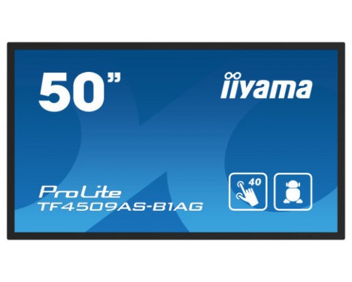 MONITOR IIYAMA 50" PCAP AG BEZEL FREE 40-POINTS, 1920X1080, ANDR. 11,4GB, 32GB, IPS, 24/7, 2XHDMI, DP, 435CDM2 , LANDSC-PORTR-FACE-UP MODE, LAN, RS232, VESA 200X200MM (TF5039AS-B1AG)