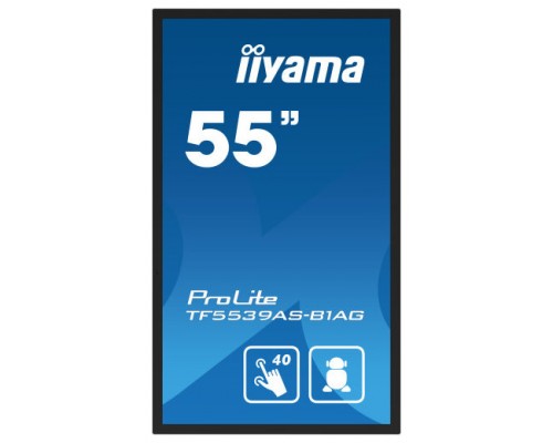 iiyama TF5539AS-B1AG pantalla de señalización Pantalla plana para señalización digital 138,7 cm (54.6") LED 500 cd / m² 4K Ultra HD Negro Pantalla táctil Procesador incorporado Android 24/7