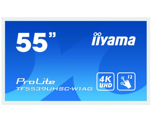 iiyama ProLite TF5539UHSC-W1AG monitor pantalla táctil 139,7 cm (55") 3840 x 2160 Pixeles Multi-touch Multi-usuario Blanco