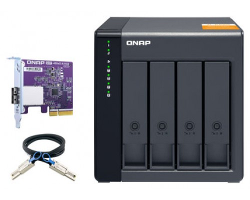 QNAP TL-D400S caja para disco duro externo Carcasa de disco duro/SSD Negro, Gris 2.5/3.5"