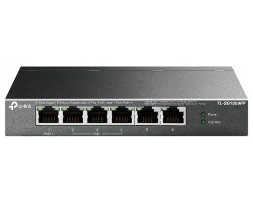 SWITCH NO GESTIONABLE TP-LINK SG1006P 6P GBIT  (3xPoE+ 1xPoE++)