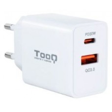 Tooq Cargador de pared doble USB-C PD+ USB A