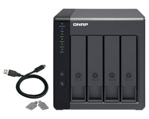 QNAP TR-004 unidad de disco multiple Negro