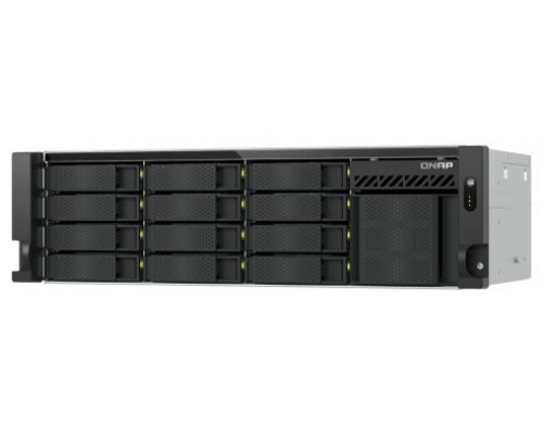 QNAP TS-H1655XEU-RP Servidor de almacenamiento Bastidor (3U) Intel Atom&reg; C5125 8 GB DDR4 0 TB QuTS hero Negro, Gris