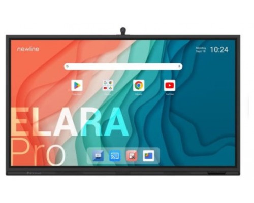 NEWLINE MONITOR INTERNATIVO ELARA PRO (TT-8623QCA+) 86", ANDROID 13, GOOGLE EDLA, CAMARA 4K, 8 MIC, MULTI USUARIO, 2X20W+SUB15W, WIFI 6 + BL, NFC, USB-C 100W, USB-C OUT, 16GB Y 320GB, 40 PT, NEWLINE APPS, OPS PC Y SDM OPC, 5 AÑOS DE GARANTIA O