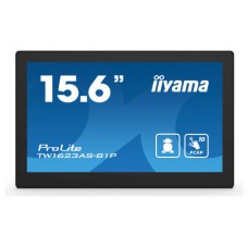 iiyama TW1623AS-B1P pantalla de señalización Panel plano interactivo 39,6 cm (15.6") Wifi 450 cd / m² Double Full HD Negro Pantalla táctil Procesador incorporado Android 24/7