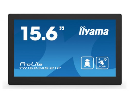 iiyama TW1623AS-B1P pantalla de señalización Panel plano interactivo 39,6 cm (15.6") Wifi 450 cd / m² Double Full HD Negro Pantalla táctil Procesador incorporado Android 24/7