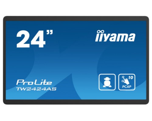 iiyama TW2424AS-B1 pantalla de señalización Pantalla plana para señalización digital 60,5 cm (23.8") Wifi 250 cd / m² 4K Ultra HD Negro Pantalla táctil Procesador incorporado Android 24/7