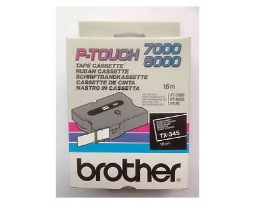 BROTHER Cinta laminada negro/blanco 18mm