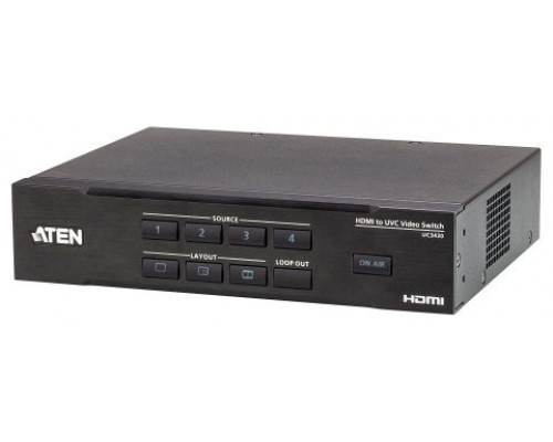 ATEN Conmutador de vídeo HDMI a USB de 4 entradas CAMLIVE™ PRO 4K