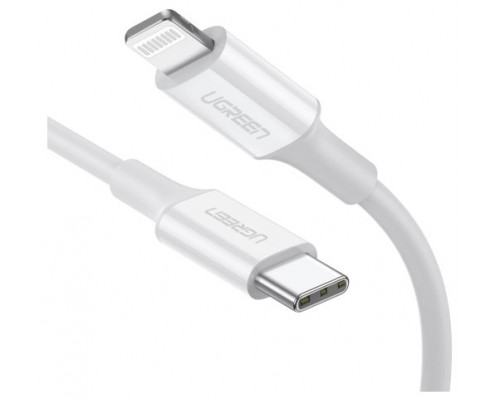 CABLE UGREEN USB-C A LIGHTNING MFI 1M WHITE