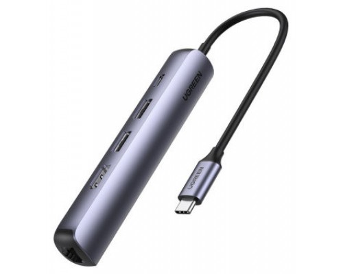 Ugreen 10919 base para port&aacute;til y replicador de puertos Al&aacute;mbrico USB 3.2 Gen 1 (3.1 Gen 1) Type-C Gris